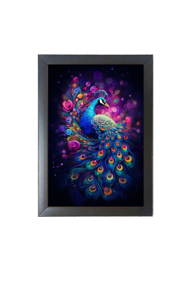 Beautiful Beautiful Peacock Photo Frame - 11x15 Inch Black 1-Inch Frame with Mount Paper - Perfect for Home Decor, Living Room & Office