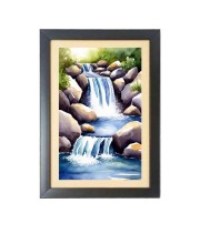 Beautiful Beautiful Waterfall Photo Frame - 11x15 Inch Black 1-Inch Frame with Mount Paper - Perfect for Home Decor, Living Room & Office