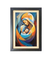 Beautiful Beautiful Abstract Art Women with child Photo Frame - 11x15 Inch Black 1-Inch Frame with Mount Paper - Perfect for Home Decor, Living Room & Office