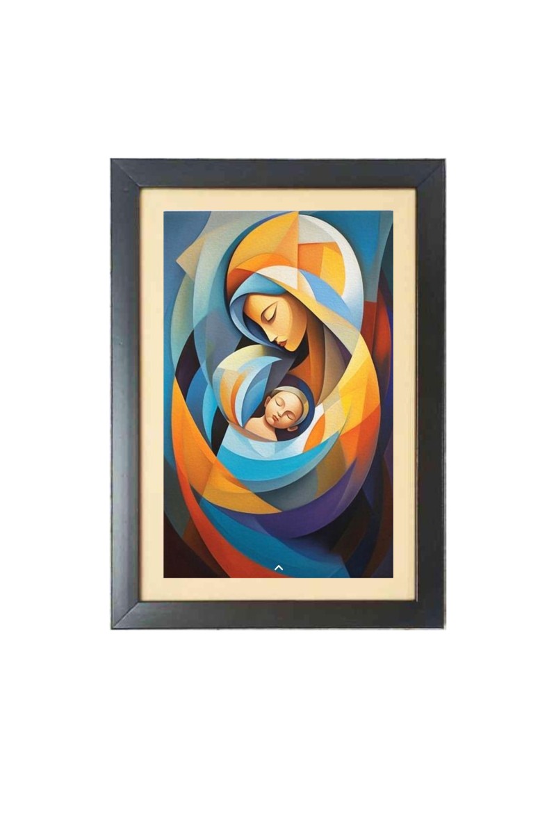 Beautiful Beautiful Abstract Art Women with child Photo Frame - 11x15 Inch Black 1-Inch Frame with Mount Paper - Perfect for Home Decor, Living Room & Office
