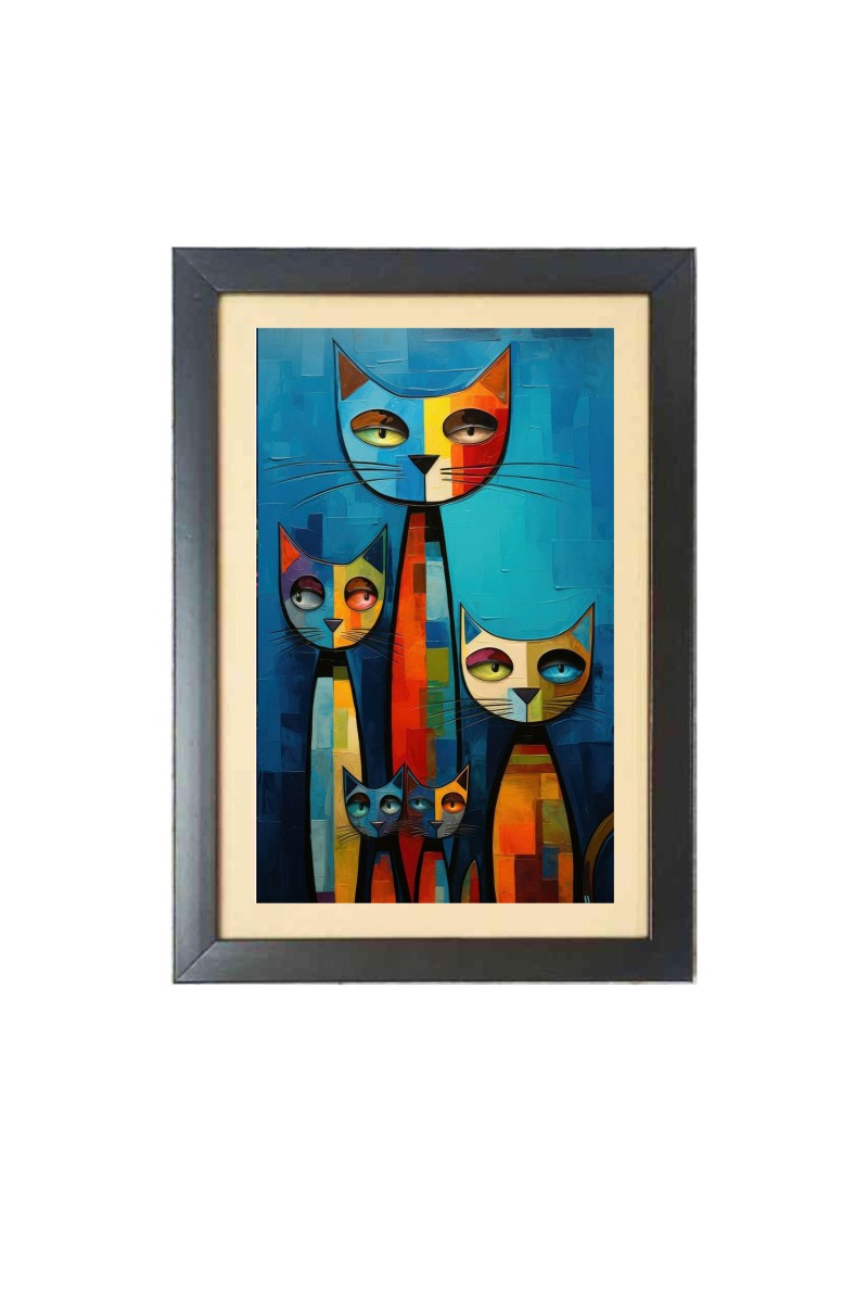 Beautiful Beautiful Cats Photo Frame - 11x15 Inch Black 1-Inch Frame with Mount Paper - Perfect for Home Decor, Living Room & Office