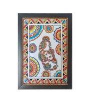 Beautiful Beautiful Madhubani Elephant Photo Frame - 11x15 Inch Black 1-Inch Frame with Mount Paper - Perfect for Home Decor, Living Room & Office