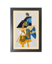 Beautiful Beautiful Radha Krishna Photo Frame - 11x15 Inch Black 1-Inch Frame with Mount Paper - Perfect for Home Decor, Living Room & Office