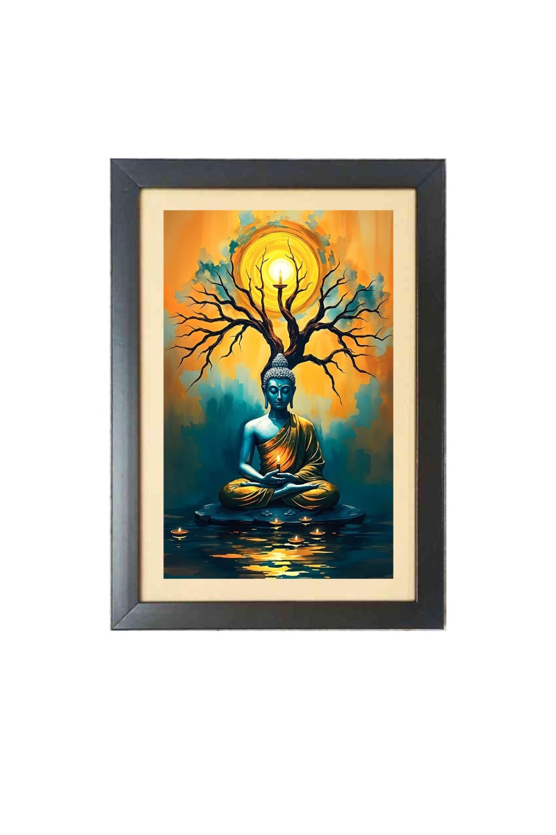 Beautiful Beautiful Buddha Photo Frame - 11x15 Inch Black 1-Inch Frame with Mount Paper - Perfect for Home Decor, Living Room & Office