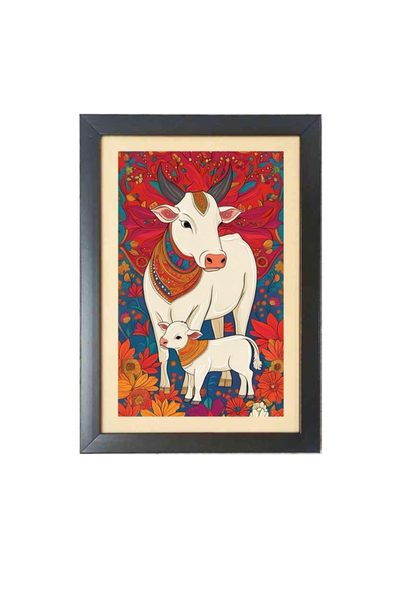 Beautiful Beautiful Cow Photo Frame - 11x15 Inch Black 1-Inch Frame with Mount Paper - Perfect for Home Decor, Living Room & Office