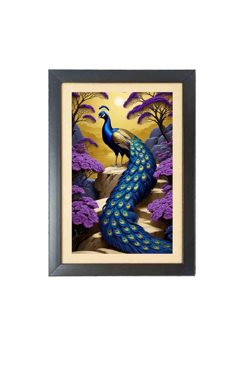 Beautiful Beautiful Peacock Photo Frame - 11x15 Inch Black 1-Inch Frame with Mount Paper - Perfect for Home Decor, Living Room & Office