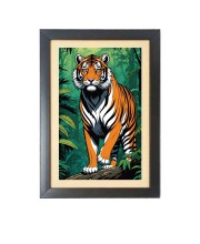 Beautiful Beautiful Tiger Photo Frame - 11x15 Inch Black 1-Inch Frame with Mount Paper - Perfect for Home Decor, Living Room & Office