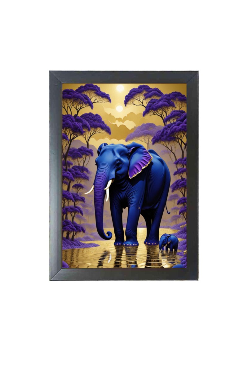 Beautiful Beautiful Elephant Photo Frame - 11x15 Inch Black 1-Inch Frame with Mount Paper - Perfect for Home Decor, Living Room & Office