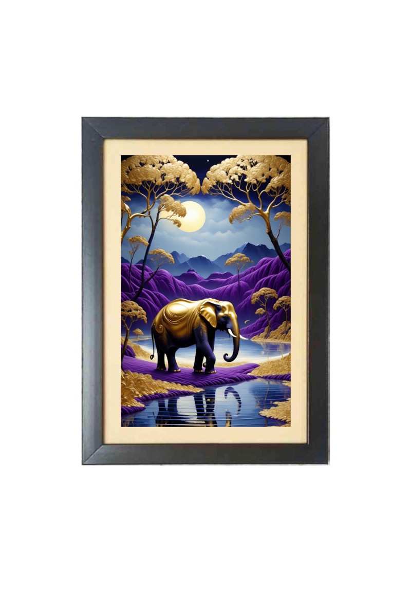 Beautiful Beautiful Elephant Photo Frame - 11x15 Inch Black 1-Inch Frame with Mount Paper - Perfect for Home Decor, Living Room & Office