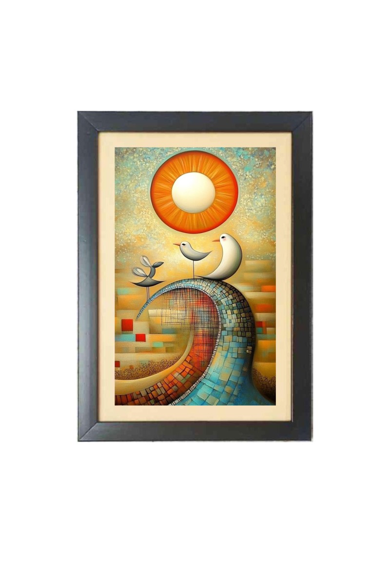 Beautiful Beautiful Abstract Art Bird Photo Frame - 11x15 Inch Black 1-Inch Frame with Mount Paper - Perfect for Home Decor, Living Room & Office
