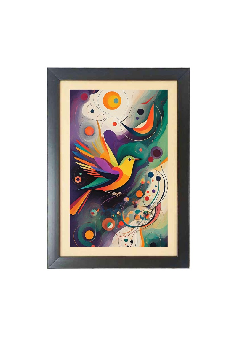 Beautiful Beautiful Abstract Art Bird Photo Frame - 11x15 Inch Black 1-Inch Frame with Mount Paper - Perfect for Home Decor, Living Room & Office