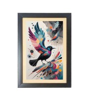 Beautiful Beautiful Abstract Art Bird Photo Frame - 11x15 Inch Black 1-Inch Frame with Mount Paper - Perfect for Home Decor, Living Room & Office