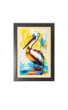 Beautiful Beautiful Colorful Pelican Photo Frame - 11x15 Inch Black 1-Inch Frame with Mount Paper - Perfect for Home Decor, Living Room & Office