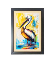 Beautiful Beautiful Colorful Pelican Photo Frame - 11x15 Inch Black 1-Inch Frame with Mount Paper - Perfect for Home Decor, Living Room & Office