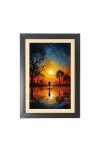 Beautiful Beautiful Sunset with Tree Photo Frame - 11x15 Inch Black 1-Inch Frame with Mount Paper - Perfect for Home Decor, Living Room & Office