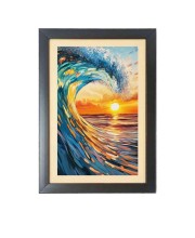 Beautiful Beautiful Sunset with river Photo Frame - 11x15 Inch Black 1-Inch Frame with Mount Paper - Perfect for Home Decor, Living Room & Office