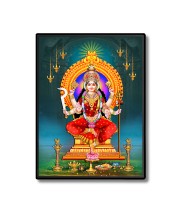 Maa Lakshmi Laminated Photo  - 5x7 Inches, Divine Blessings for Home & Office and Temple Decoration