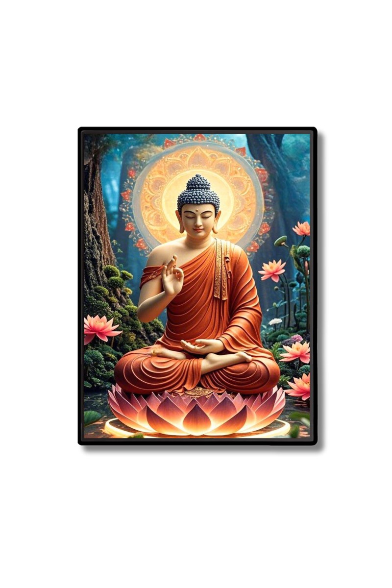 Buddha Laminated Photo  - 5x7 Inches, Divine Blessings for Home & Office and Temple Decoration