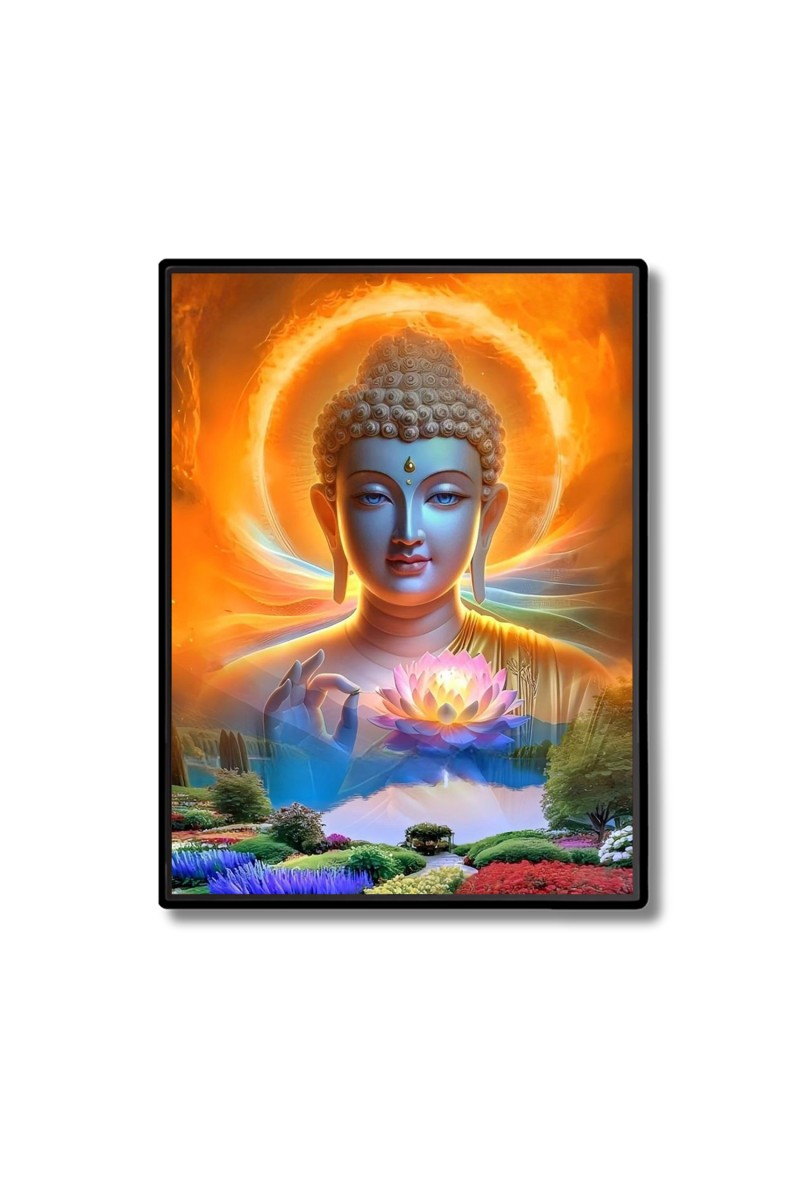 Buddha Laminated Photo  - 5x7 Inches, Divine Blessings for Home & Office and Temple Decoration