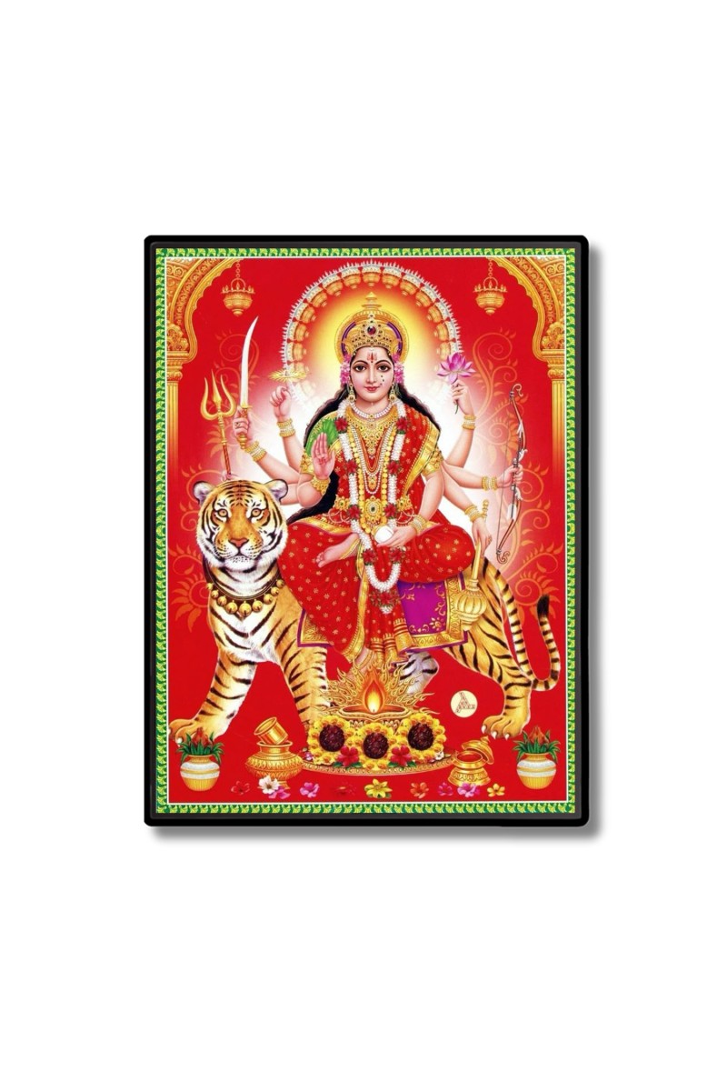 Maa Durga Laminated Photo  - 5x7 Inches, Divine Blessings for Home & Office and Temple Decoration