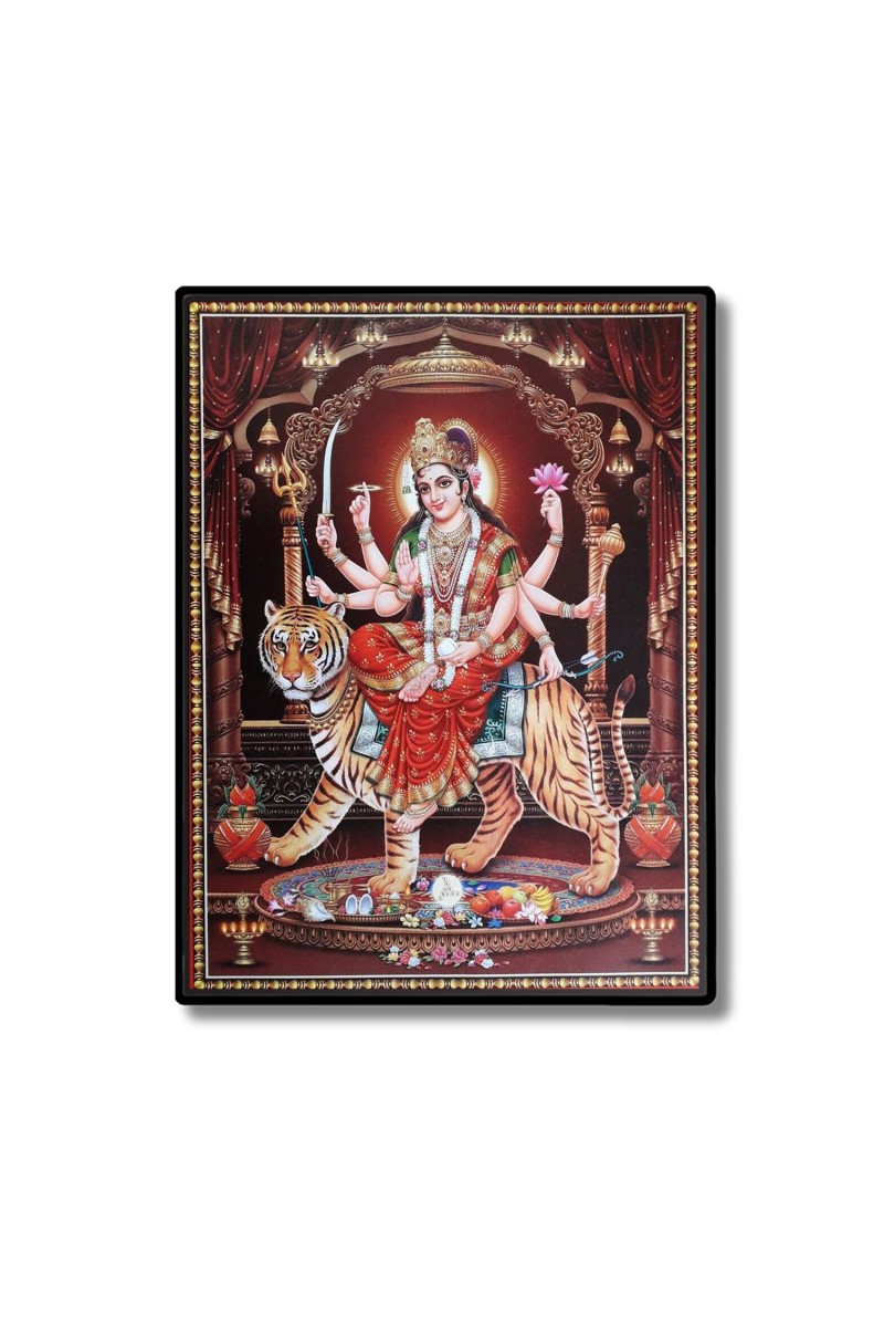 Maa Durga Laminated Photo  - 5x7 Inches, Divine Blessings for Home & Office and Temple Decoration