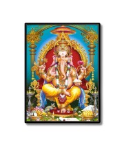 Lord Ganesh Laminated Photo  - 5x7 Inches, Divine Blessings for Home & Office and Temple Decoration