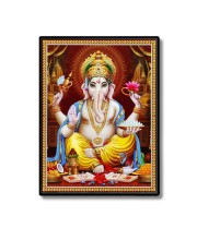 Lord Ganesh Laminated Photo  - 5x7 Inches, Divine Blessings for Home & Office and Temple Decoration