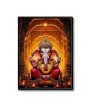 Lord Ganesh Laminated Photo  - 5x7 Inches, Divine Blessings for Home & Office and Temple Decoration