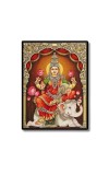 GajaMaa Lakshmi Laminated Photo  - 5x7 Inches, Divine Blessings for Home & Office and Temple Decoration