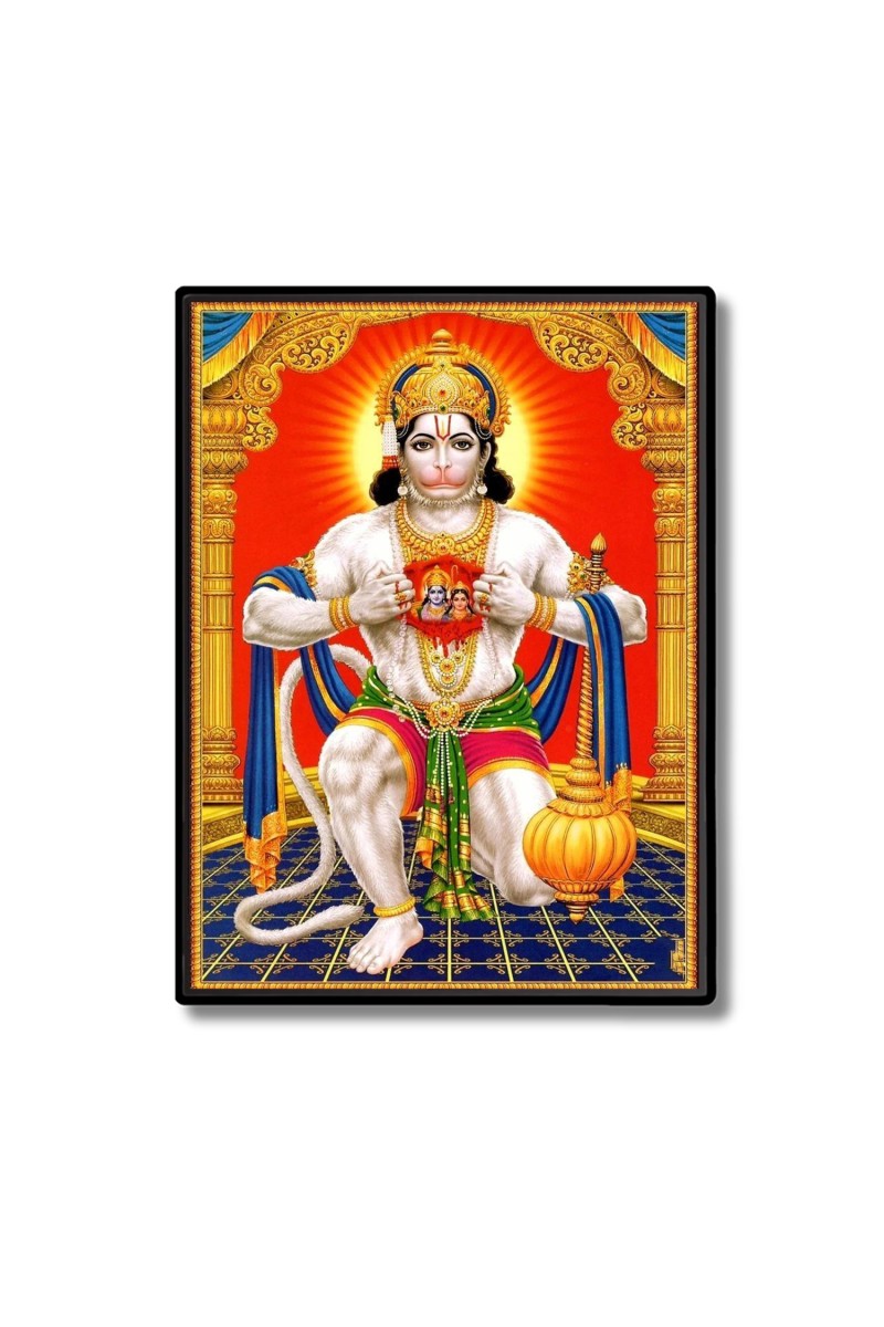Sri Hanuman Laminated Photo  - 5x7 Inches, Divine Blessings for Home & Office and Temple Decoration