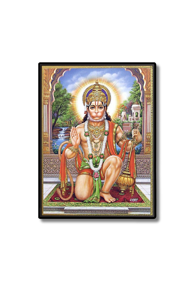 Sri Hanuman Laminated Photo  - 5x7 Inches, Divine Blessings for Home & Office and Temple Decoration