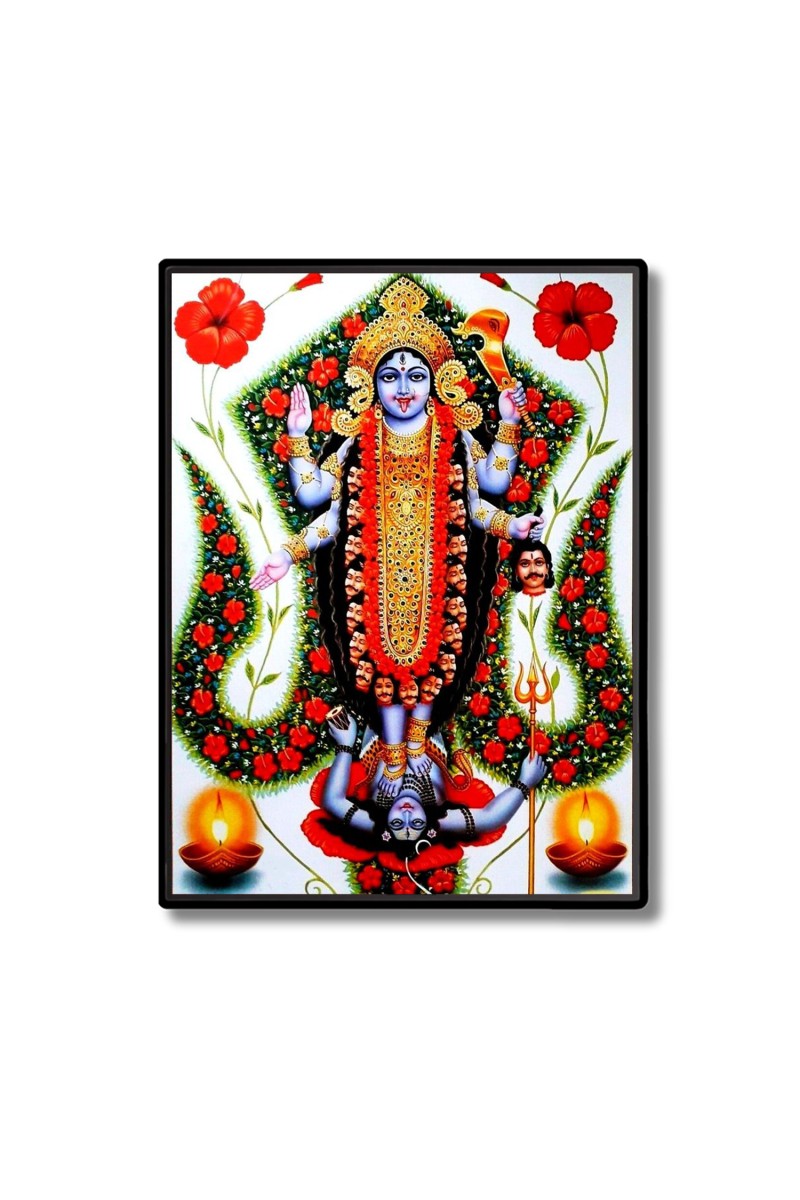 Maa Kali Laminated Photo  - 5x7 Inches, Divine Blessings for Home & Office and Temple Decoration