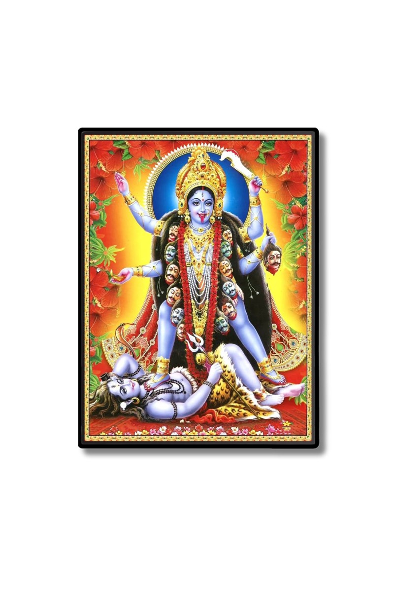 Maa Kali Laminated Photo  - 5x7 Inches, Divine Blessings for Home & Office and Temple Decoration
