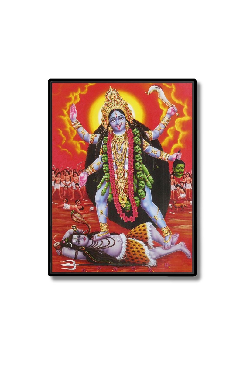Maa Kali Laminated Photo  - 5x7 Inches, Divine Blessings for Home & Office and Temple Decoration