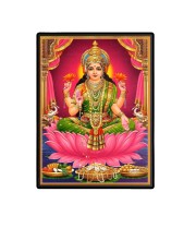 Maa Lakshmi Laminated Photo  - 5x7 Inches, Divine Blessings for Home & Office and Temple Decoration