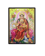 Maa Lakshmi Laminated Photo  - 5x7 Inches, Divine Blessings for Home & Office and Temple Decoration