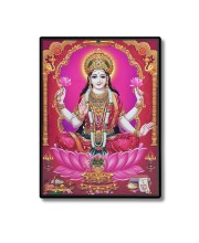 Maa Lakshmi Laminated Photo  - 5x7 Inches, Divine Blessings for Home & Office and Temple Decoration