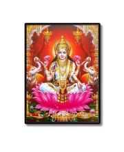 Maa Lakshmi Laminated Photo  - 5x7 Inches, Divine Blessings for Home & Office and Temple Decoration