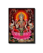 Maa Lakshmi Laminated Photo  - 5x7 Inches, Divine Blessings for Home & Office and Temple Decoration