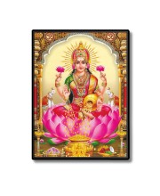 Maa Lakshmi Laminated Photo  - 5x7 Inches, Divine Blessings for Home & Office and Temple Decoration