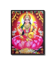 Maa Lakshmi Laminated Photo  - 5x7 Inches, Divine Blessings for Home & Office and Temple Decoration