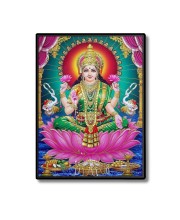Maa Lakshmi Laminated Photo  - 5x7 Inches, Divine Blessings for Home & Office and Temple Decoration