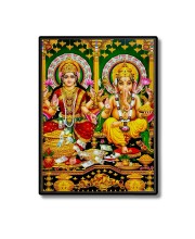 Lakshmi & Lord Ganesh Laminated Photo  - 5x7 Inches, Divine Blessings for Home & Office and Temple Decoration