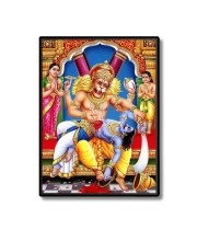 Narasimha Laminated Photo  - 5x7 Inches, Divine Blessings for Home & Office and Temple Decoration