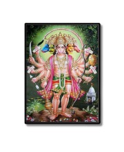 Panchamukhi Sri Hanuman Laminated Photo  - 5x7 Inches, Divine Blessings for Home & Office and Temple Decoration
