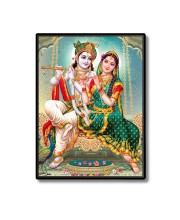 Sri Radha Sri Krishna Laminated Photo  - 5x7 Inches, Divine Blessings for Home & Office and Temple Decoration