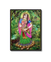 Sri Radha Laminated Photo  - 5x7 Inches, Divine Blessings for Home & Office and Temple Decoration