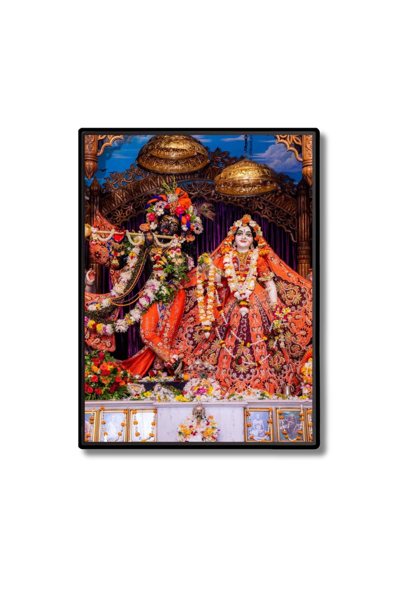 Sri Radha Sri Krishna Laminated Photo  - 5x7 Inches, Divine Blessings for Home & Office and Temple Decoration