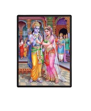 Ram Sita Laminated Photo  - 5x7 Inches, Divine Blessings for Home & Office and Temple Decoration