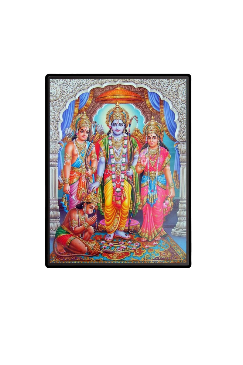 Ram Sita Laminated Photo  - 5x7 Inches, Divine Blessings for Home & Office and Temple Decoration
